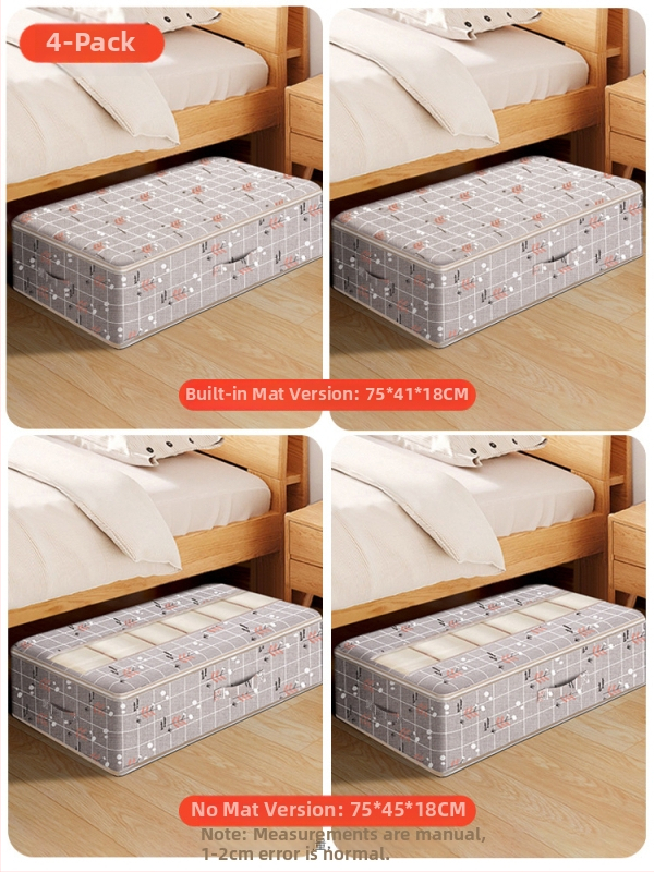 Kutija za odlaganje ispod kreveta za odjeću – ladica tipa, kapacitet 65 L, pamuk materijal, plosni organizator, može se nositi ručno