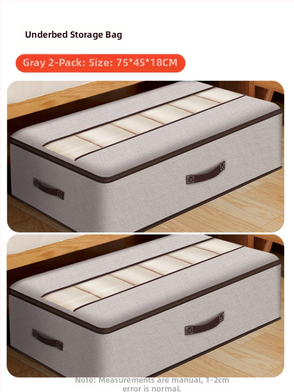 Kutija za odlaganje ispod kreveta za odjeću – ladica tipa, kapacitet 65 L, pamuk materijal, plosni organizator, može se nositi ručno