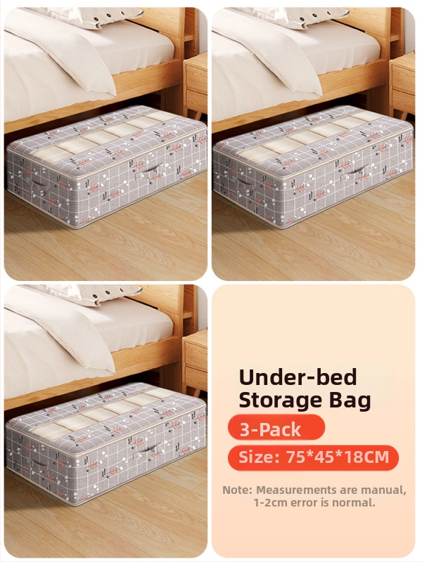 Kutija za odlaganje ispod kreveta za odjeću – ladica tipa, kapacitet 65 L, pamuk materijal, plosni organizator, može se nositi ručno