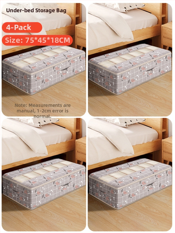 Kutija za odlaganje ispod kreveta za odjeću – ladica tipa, kapacitet 65 L, pamuk materijal, plosni organizator, može se nositi ručno