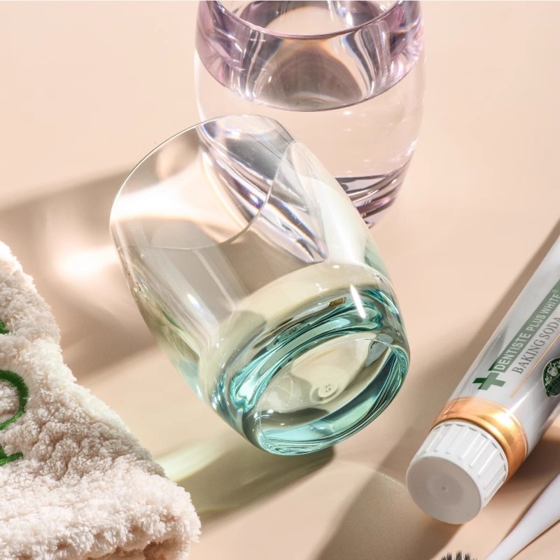 Čaša za čišćenje zubi, prozirna akrilna, debela, otporna na padanje, za parove (Materijal: Plastika; Specifikacije: PC za kontakt s hranom; Tisak loga: Da; Prilagođavanje: Da)