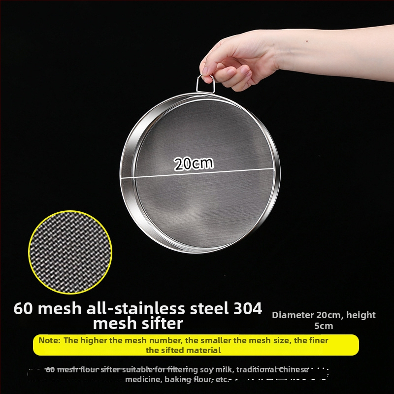 Runnuo nerezový oceľový siet na múku 304, rukoväť, ultra jemný sieť s 60 mriežkami, pôvod: Čaozhou, Guangdong