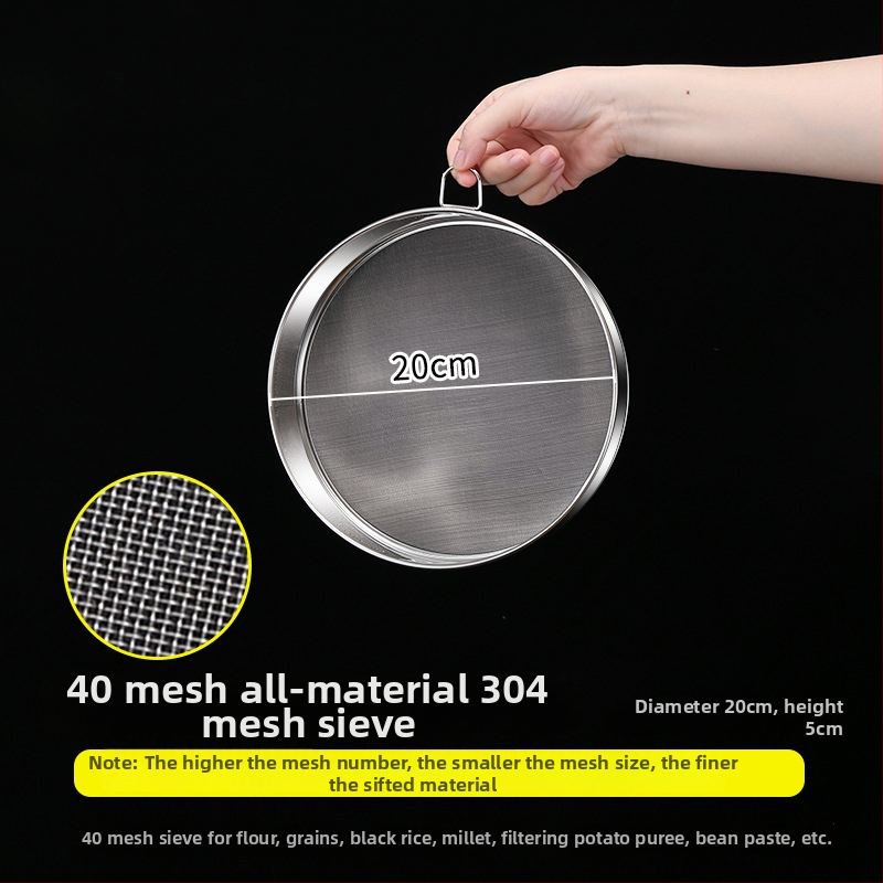 Runnuo nerezový oceľový siet na múku 304, rukoväť, ultra jemný sieť s 60 mriežkami, pôvod: Čaozhou, Guangdong