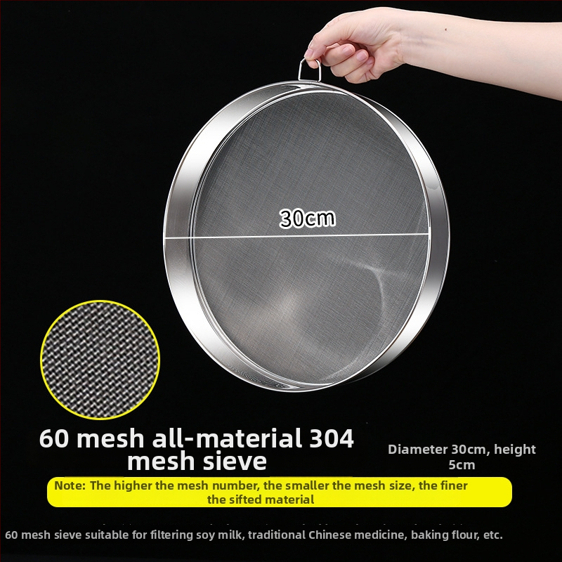 Runnuo nerezový oceľový siet na múku 304, rukoväť, ultra jemný sieť s 60 mriežkami, pôvod: Čaozhou, Guangdong