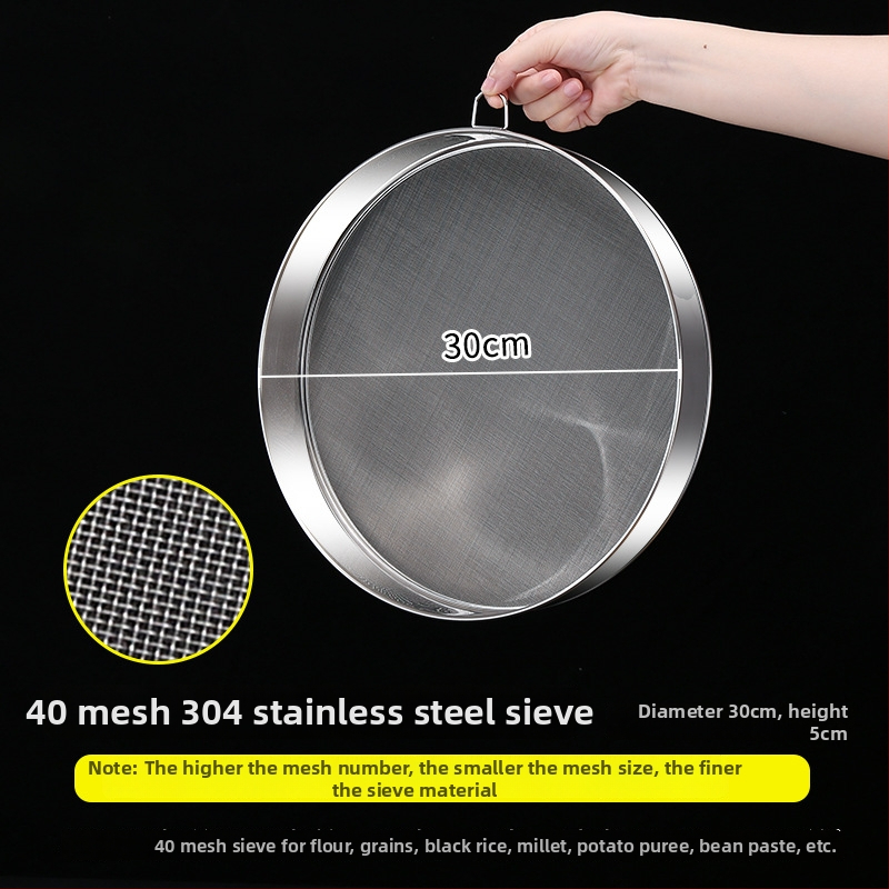 Runnuo nerezový oceľový siet na múku 304, rukoväť, ultra jemný sieť s 60 mriežkami, pôvod: Čaozhou, Guangdong
