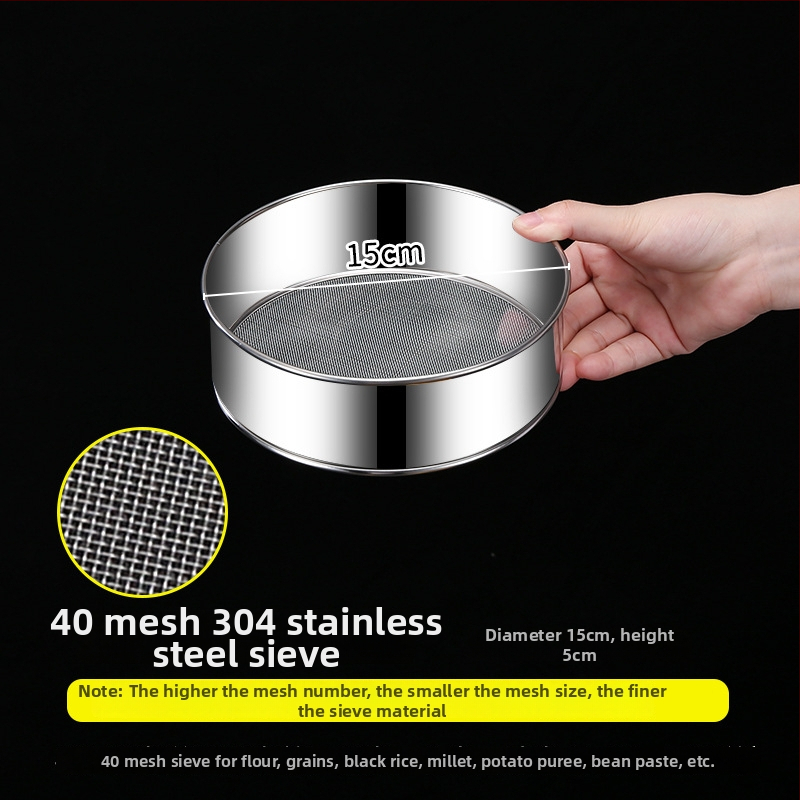 Runnuo nerezový oceľový siet na múku 304, rukoväť, ultra jemný sieť s 60 mriežkami, pôvod: Čaozhou, Guangdong