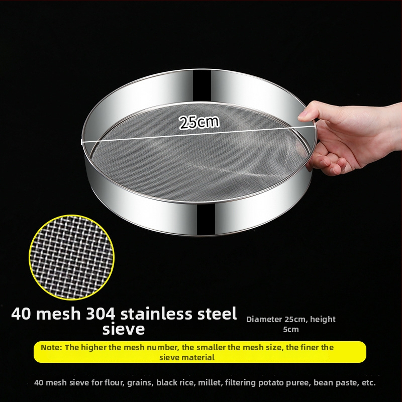 Runnuo nerezový oceľový siet na múku 304, rukoväť, ultra jemný sieť s 60 mriežkami, pôvod: Čaozhou, Guangdong