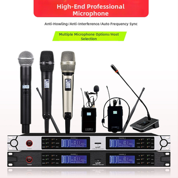 Ασύρματο σετ μικροφώνου με κλιπ — διπλού καναλιού για καραόκε, αντί-ανάδραση, για σκηνή KTV; πολυκατευθυντικό μικρόφωνο, 100Hz-20kHz, αφαιρούμενη μπαταρία, αυτονομία 3–6 ώρες, μοντέλο U2000