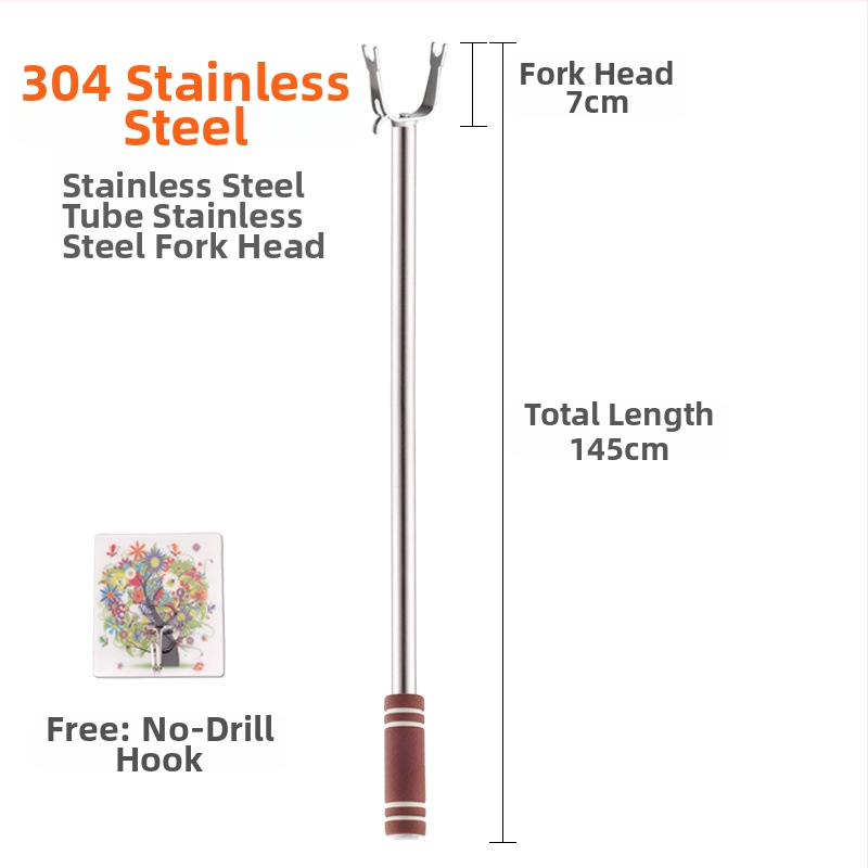 Nerezová oceľová tyč na sušenie oblečenia na balkóne; Materiál: nerezová oceľ; Kategória: vešiak na oblečenie; Aplikácia: balkón