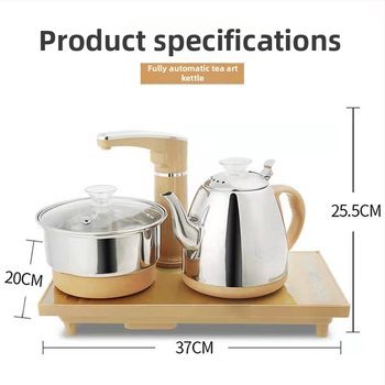 Smart Speed Električno kuhalo za čaj s automatskim dopunjavanjem vode, nehrđajući čelik, 4u1 set, pakirano u pladanj