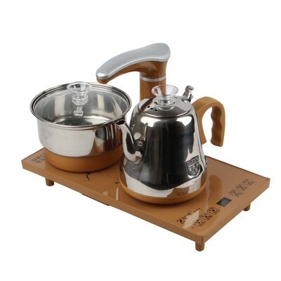 Smart Speed Električno kuhalo za čaj s automatskim dopunjavanjem vode, nehrđajući čelik, 4u1 set, pakirano u pladanj