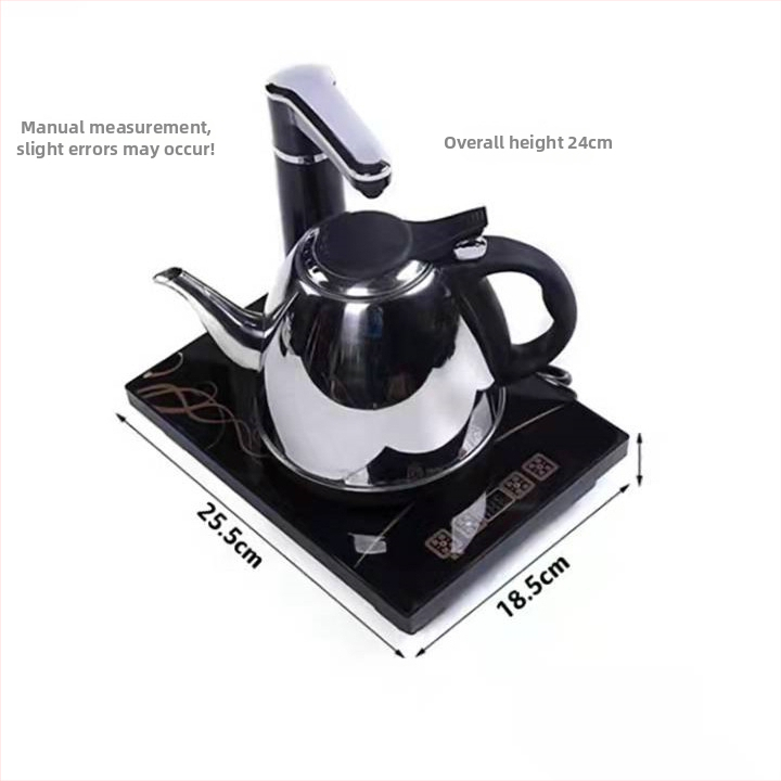 Smart Speed Električno kuhalo za čaj s automatskim dopunjavanjem vode, nehrđajući čelik, 4u1 set, pakirano u pladanj