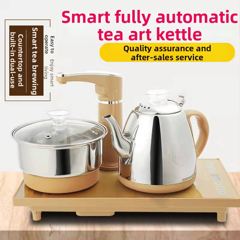 Smart Speed Električno kuhalo za čaj s automatskim dopunjavanjem vode, nehrđajući čelik, 4u1 set, pakirano u pladanj