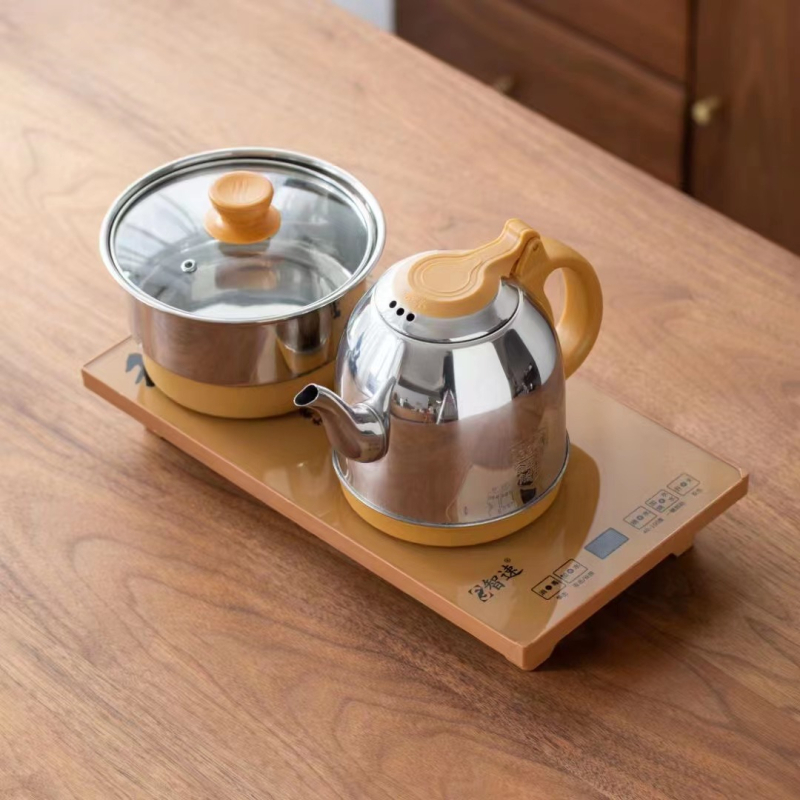 Smart Speed Električno kuhalo za čaj s automatskim dopunjavanjem vode, nehrđajući čelik, 4u1 set, pakirano u pladanj
