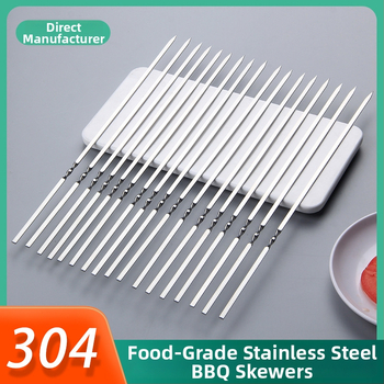 Grilovacie špízy z nerezovej ocele 304, potravinárskej kvality, hrubšie ploché špízy, balenie 3000 ks