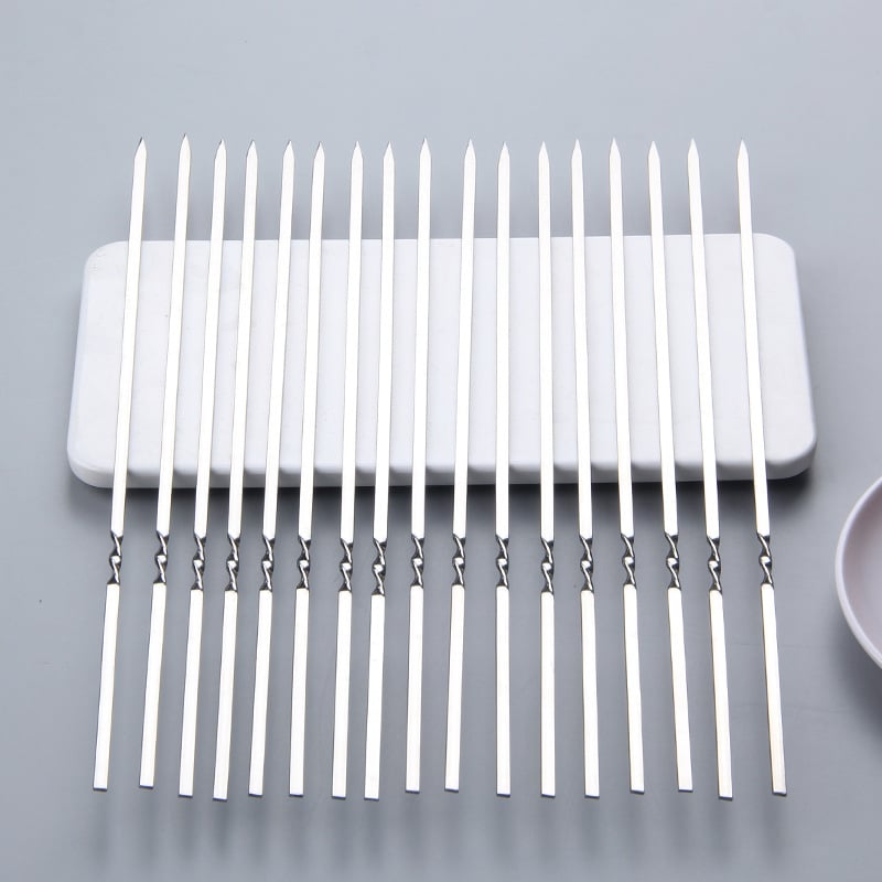 Καλαμάκια ψησίματος από ανοξείδοτο 304, τροφίμων ποιότητας, επίπεδες πλασιά καλαμάκια, παχύτερο σχέδιο, σετ 3000 τεμάχια