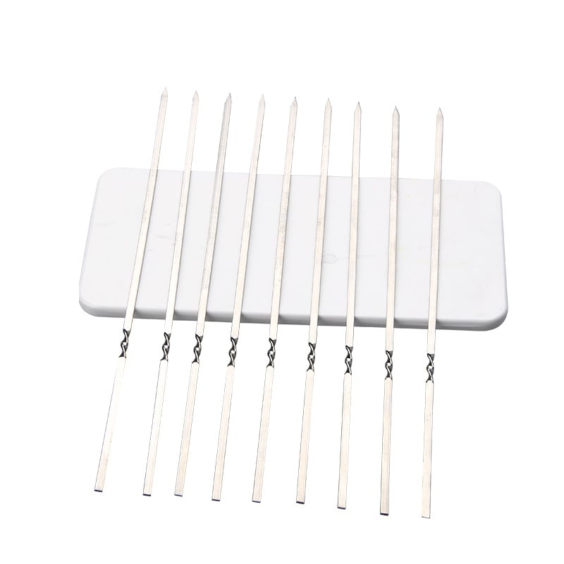 Καλαμάκια ψησίματος από ανοξείδοτο 304, τροφίμων ποιότητας, επίπεδες πλασιά καλαμάκια, παχύτερο σχέδιο, σετ 3000 τεμάχια