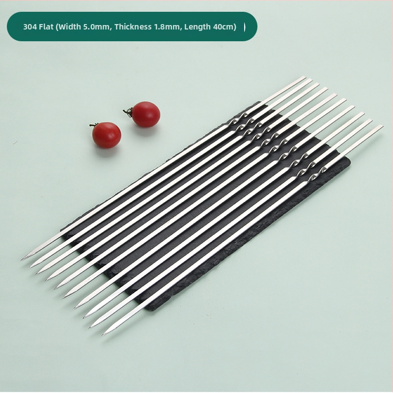 Grilovacie špízy z nerezovej ocele 304, potravinárskej kvality, hrubšie ploché špízy, balenie 3000 ks