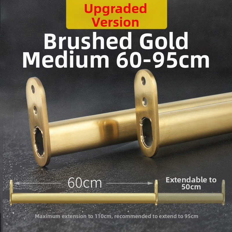 Nerezová oceľová tyč na oblečenie – rozťahovacia teleskopická tyč do šatníka, vnútorné skrinky, príslušenstvo