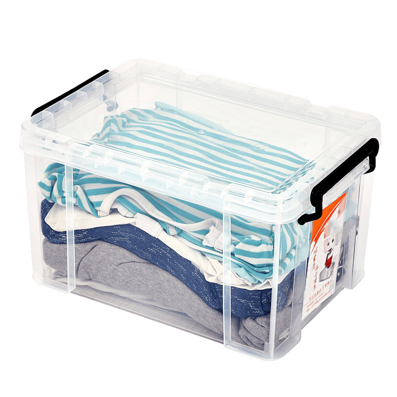 Kutija za pohranu s pravim kutem od prozirne plastike, otporna na kompresiju, prehrambene kvalitete, kapaciteta 110 L