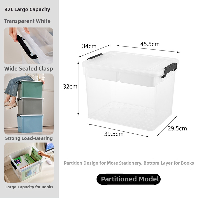 Kutija za pohranu s pravim kutem od prozirne plastike, otporna na kompresiju, prehrambene kvalitete, kapaciteta 110 L