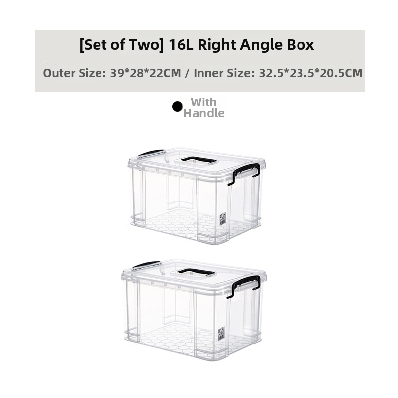 Kutija za pohranu s pravim kutem od prozirne plastike, otporna na kompresiju, prehrambene kvalitete, kapaciteta 110 L