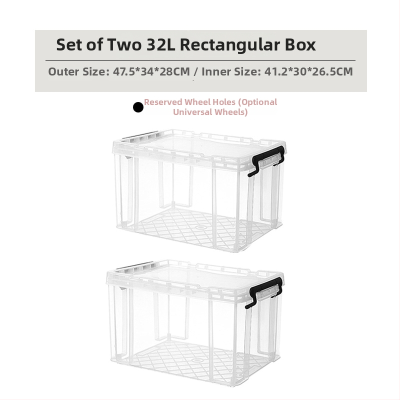 Kutija za pohranu s pravim kutem od prozirne plastike, otporna na kompresiju, prehrambene kvalitete, kapaciteta 110 L