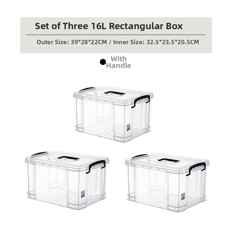 Kutija za pohranu s pravim kutem od prozirne plastike, otporna na kompresiju, prehrambene kvalitete, kapaciteta 110 L