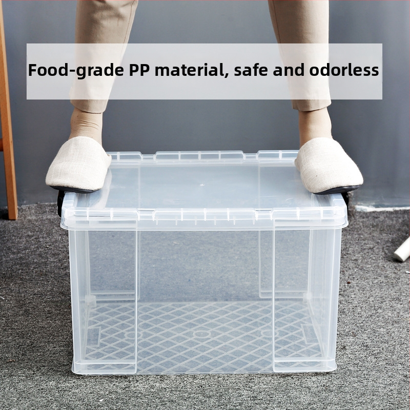 Kutija za pohranu s pravim kutem od prozirne plastike, otporna na kompresiju, prehrambene kvalitete, kapaciteta 110 L