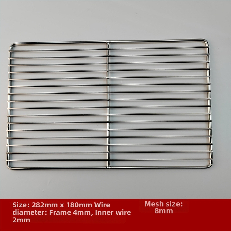Drôtová mriežka na gril z nerezovej ocele, štvorcový tvar, prenosná, viacúčelová, bezdymová, ľahko čistiaca, elektroplatovanie a bodové zváranie