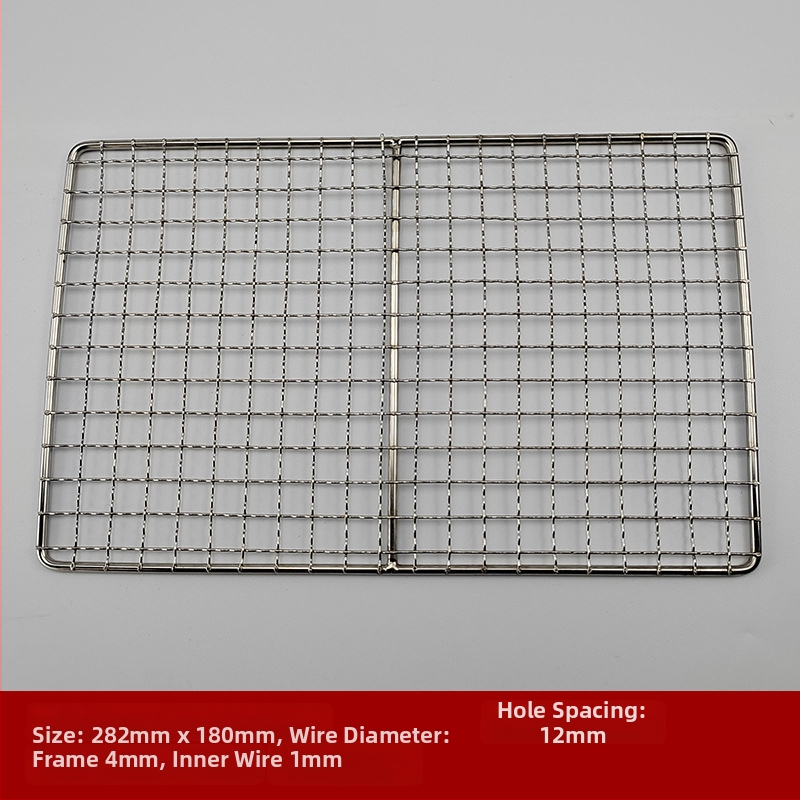 Drôtová mriežka na gril z nerezovej ocele, štvorcový tvar, prenosná, viacúčelová, bezdymová, ľahko čistiaca, elektroplatovanie a bodové zváranie