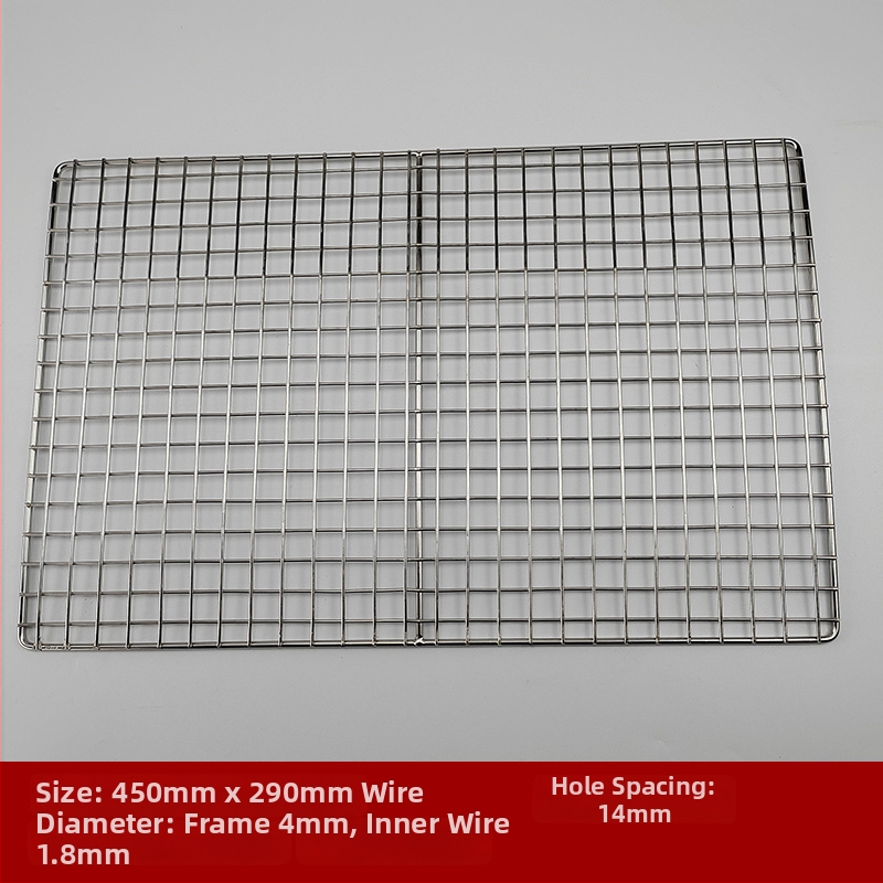 Drôtová mriežka na gril z nerezovej ocele, štvorcový tvar, prenosná, viacúčelová, bezdymová, ľahko čistiaca, elektroplatovanie a bodové zváranie