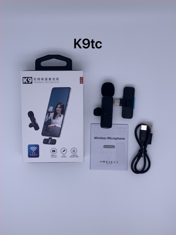 K9 lavalier mikrofón, káblový pre profesionálne nahrávanie a živé vysielanie, SNR ≥70 dB, vstavaná batéria, 5V/5W, výdrž 1-3 h