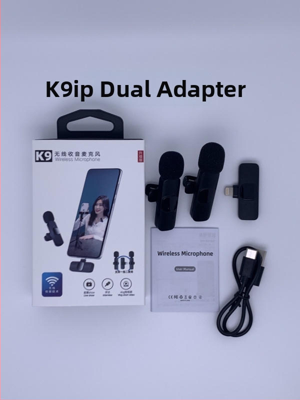 K9 lavalier mikrofón, káblový pre profesionálne nahrávanie a živé vysielanie, SNR ≥70 dB, vstavaná batéria, 5V/5W, výdrž 1-3 h