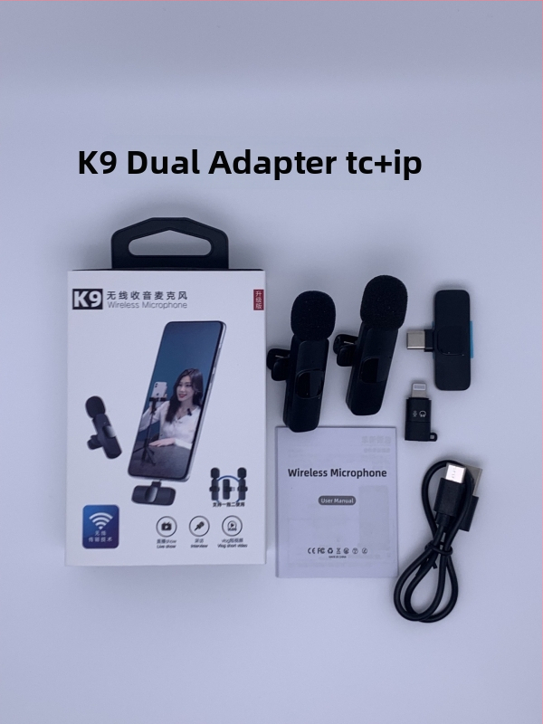 K9 lavalier mikrofón, káblový pre profesionálne nahrávanie a živé vysielanie, SNR ≥70 dB, vstavaná batéria, 5V/5W, výdrž 1-3 h