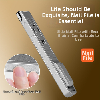 Φορητός αναδιπλούμενος νυχοκόπτης με λίμα νυχιών και ψαλίδι νυχιών – Ανοξείδωτο ατσάλι, μοντέλο M080, φορητός/πλαϊκός για οικιακή χρήση, καθολικό εργαλείο περιποίησης