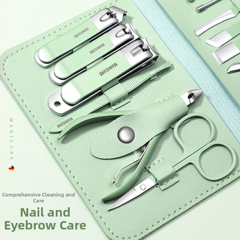Σετ περιποίησης νυχιών από ανοξείδωτο ατσάλι: κόπτης νυχιών, γυάλινη λίμα για νύχια και κουτάλι για τα αυτιά – φορητό οικιακό σετ