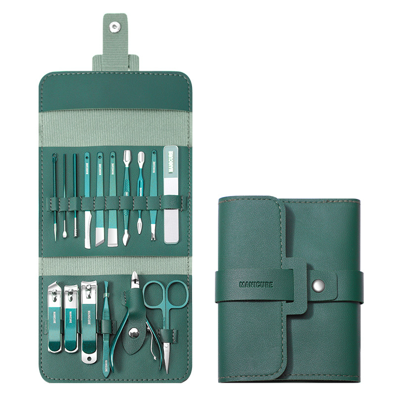 Σετ περιποίησης νυχιών από ανοξείδωτο ατσάλι: κόπτης νυχιών, γυάλινη λίμα για νύχια και κουτάλι για τα αυτιά – φορητό οικιακό σετ