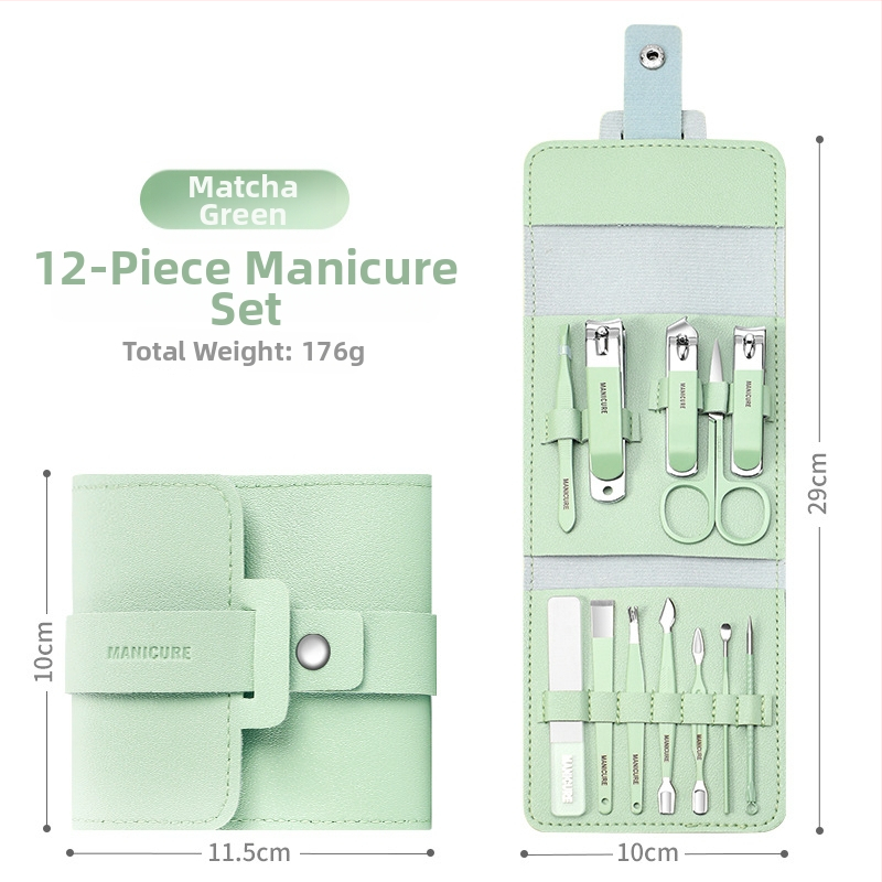 Σετ περιποίησης νυχιών από ανοξείδωτο ατσάλι: κόπτης νυχιών, γυάλινη λίμα για νύχια και κουτάλι για τα αυτιά – φορητό οικιακό σετ