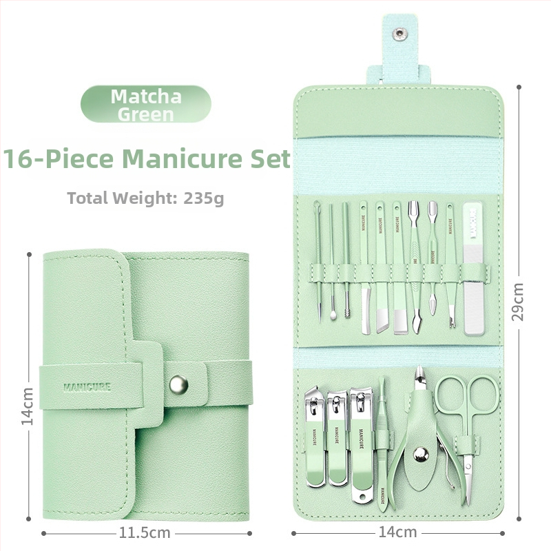 Σετ περιποίησης νυχιών από ανοξείδωτο ατσάλι: κόπτης νυχιών, γυάλινη λίμα για νύχια και κουτάλι για τα αυτιά – φορητό οικιακό σετ