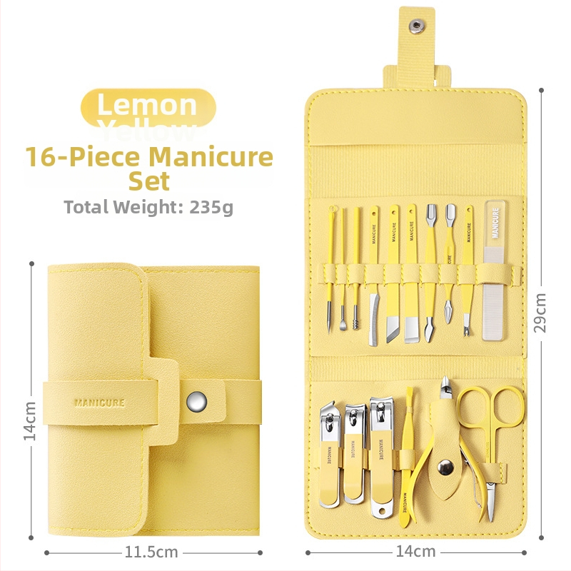 Σετ περιποίησης νυχιών από ανοξείδωτο ατσάλι: κόπτης νυχιών, γυάλινη λίμα για νύχια και κουτάλι για τα αυτιά – φορητό οικιακό σετ