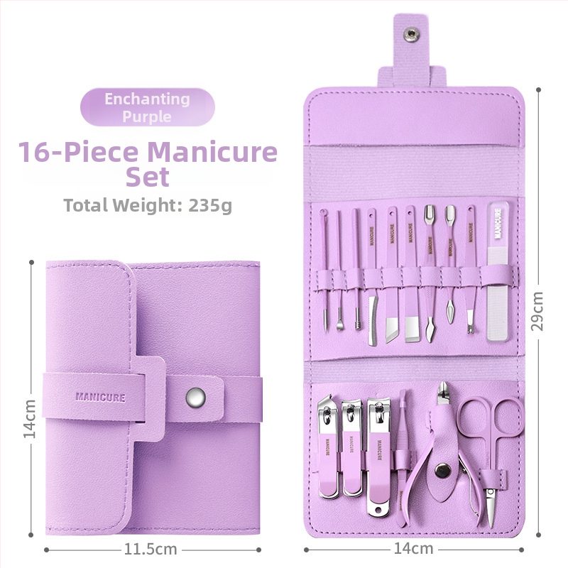 Σετ περιποίησης νυχιών από ανοξείδωτο ατσάλι: κόπτης νυχιών, γυάλινη λίμα για νύχια και κουτάλι για τα αυτιά – φορητό οικιακό σετ