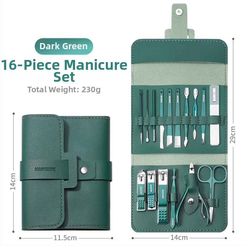 Σετ περιποίησης νυχιών από ανοξείδωτο ατσάλι: κόπτης νυχιών, γυάλινη λίμα για νύχια και κουτάλι για τα αυτιά – φορητό οικιακό σετ