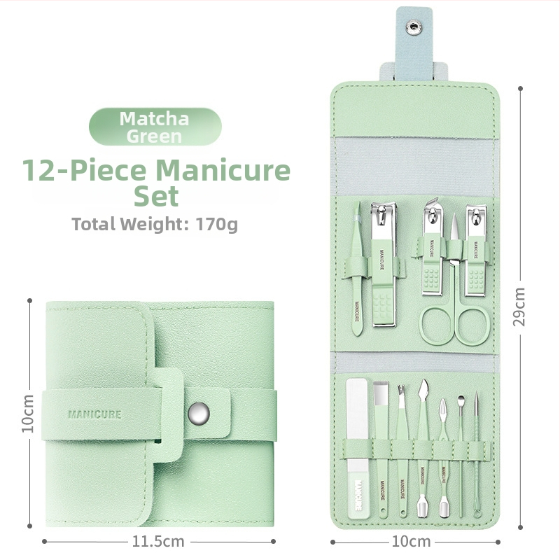 Σετ περιποίησης νυχιών από ανοξείδωτο ατσάλι: κόπτης νυχιών, γυάλινη λίμα για νύχια και κουτάλι για τα αυτιά – φορητό οικιακό σετ