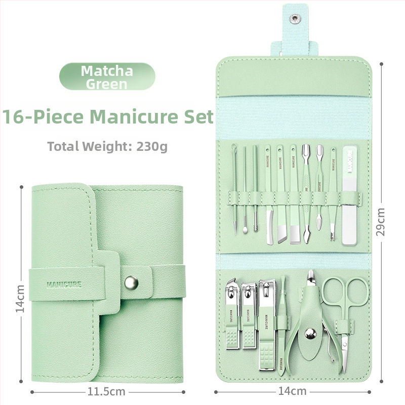 Σετ περιποίησης νυχιών από ανοξείδωτο ατσάλι: κόπτης νυχιών, γυάλινη λίμα για νύχια και κουτάλι για τα αυτιά – φορητό οικιακό σετ