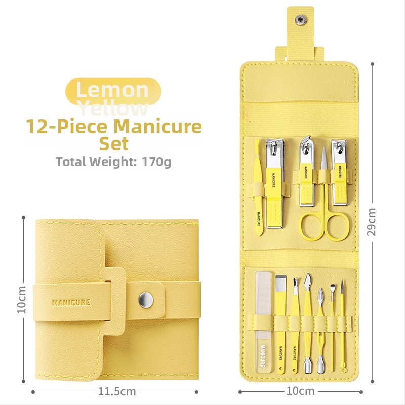 Σετ περιποίησης νυχιών από ανοξείδωτο ατσάλι: κόπτης νυχιών, γυάλινη λίμα για νύχια και κουτάλι για τα αυτιά – φορητό οικιακό σετ