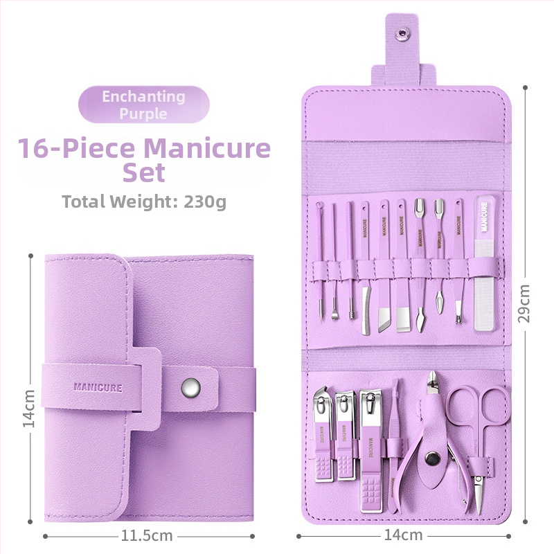 Σετ περιποίησης νυχιών από ανοξείδωτο ατσάλι: κόπτης νυχιών, γυάλινη λίμα για νύχια και κουτάλι για τα αυτιά – φορητό οικιακό σετ