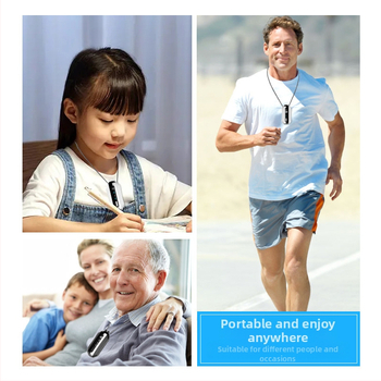 Prenosni pročišćivač zraka za vrat s generatorom negativnih iona, USB napajanje, protok zraka 50 m3/h, tih rad ≤36 dB, pokrivenost do 10 m2