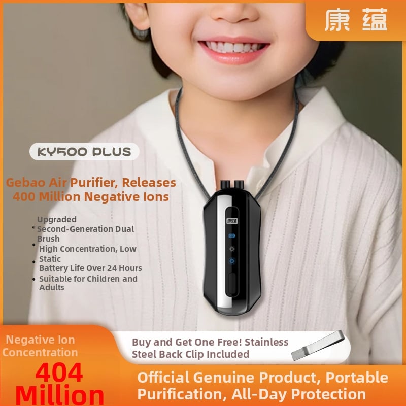 Prenosni pročišćivač zraka za vrat s generatorom negativnih iona, USB napajanje, protok zraka 50 m3/h, tih rad ≤36 dB, pokrivenost do 10 m2