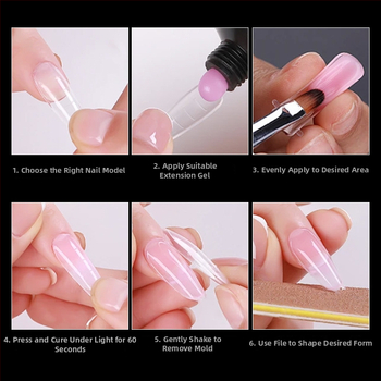 GNDG Model za produženje noktiju, plastični, serija kalupa za pladanj papira, uzorak kapljica vode, 48–60 komada